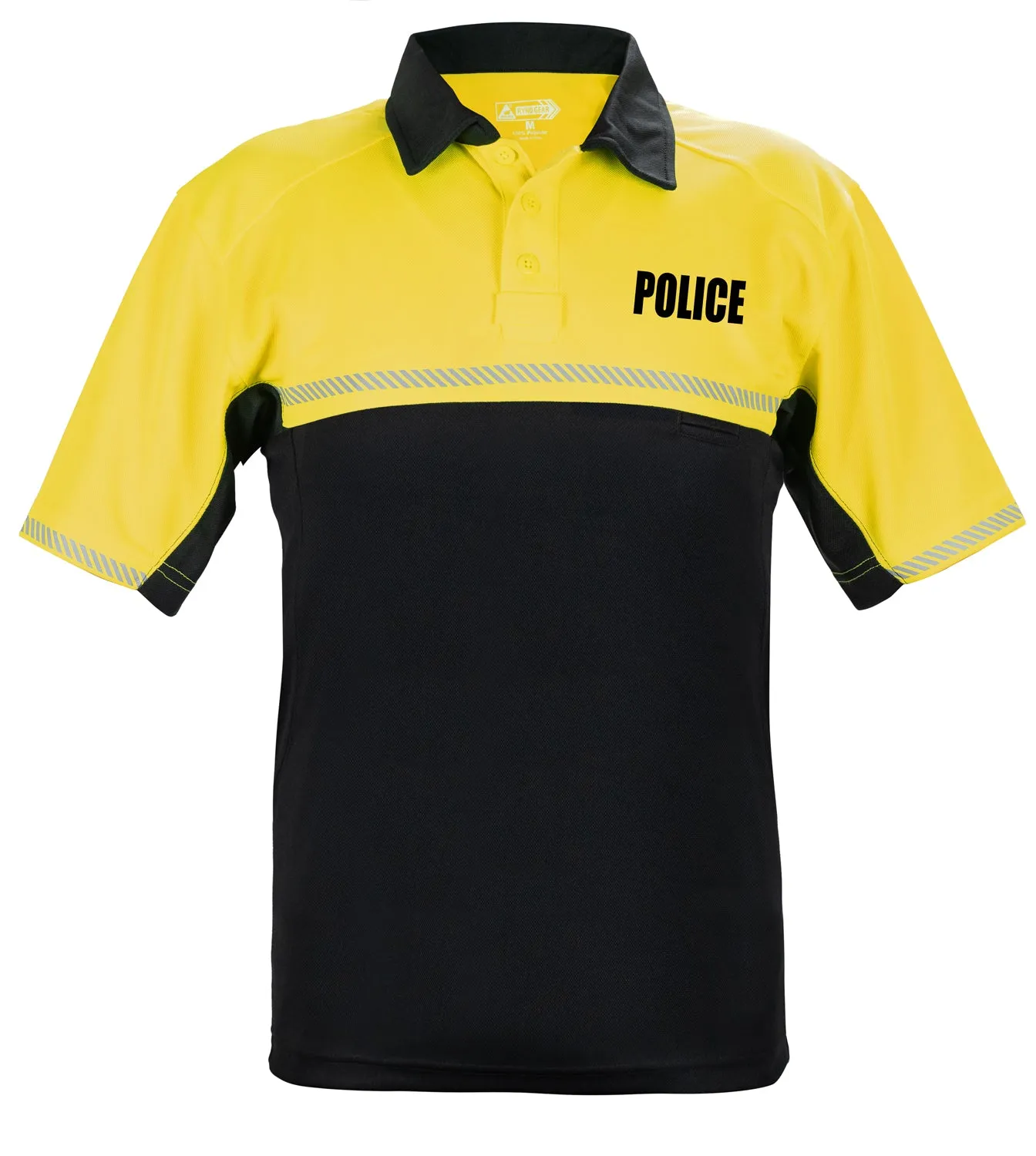 100% POLYESTER JERSEY KNIT TWO TONE POLICE BIKE PATROL POLO SHIRTS