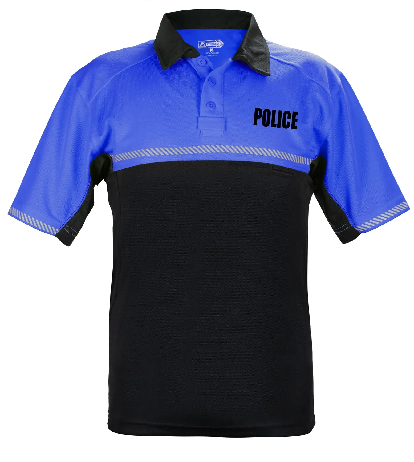 100% POLYESTER JERSEY KNIT TWO TONE POLICE BIKE PATROL POLO SHIRTS