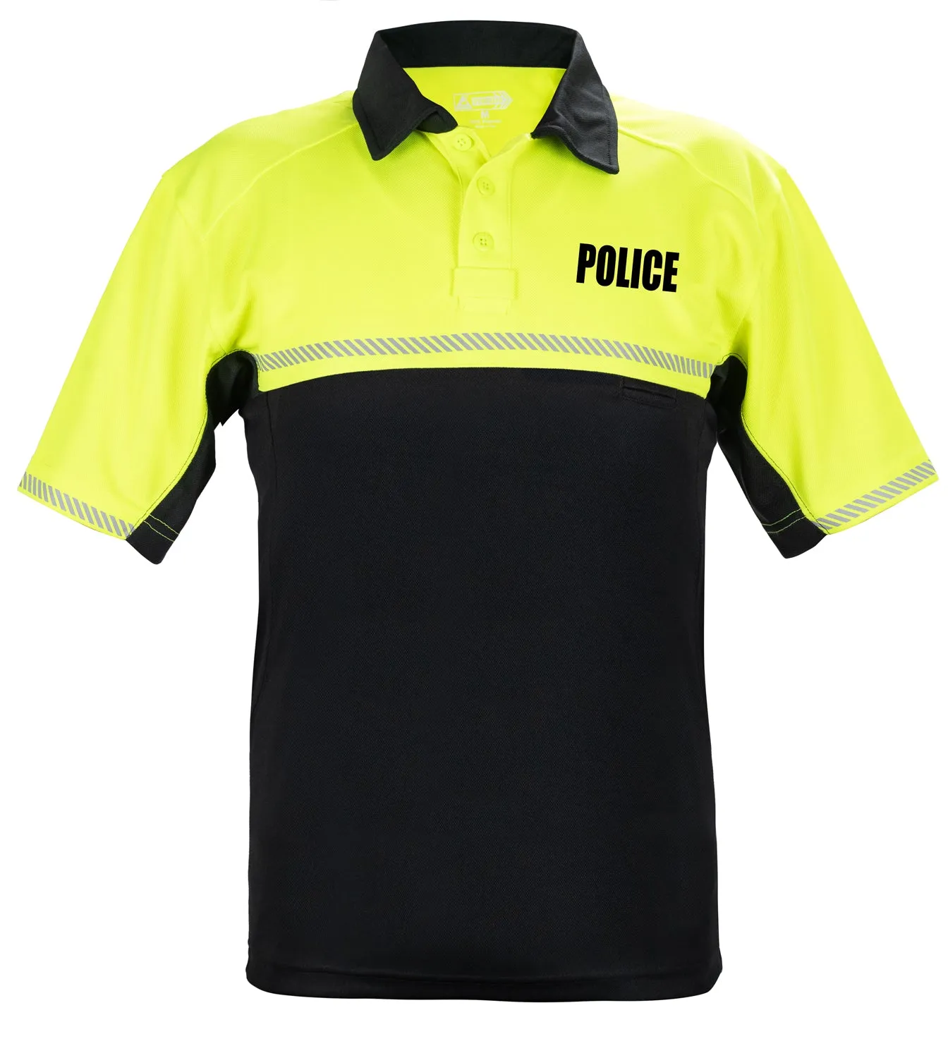 100% POLYESTER JERSEY KNIT TWO TONE POLICE BIKE PATROL POLO SHIRTS