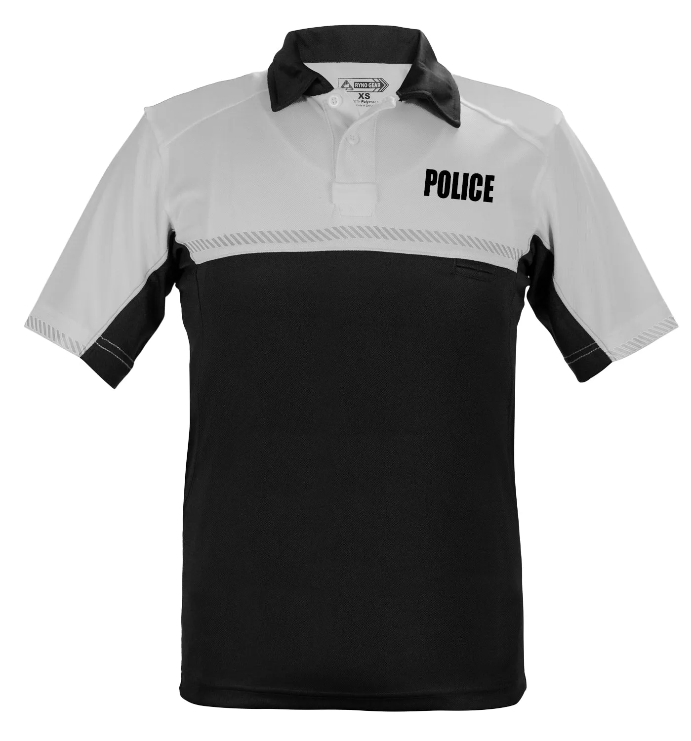 100% POLYESTER JERSEY KNIT TWO TONE POLICE BIKE PATROL POLO SHIRTS