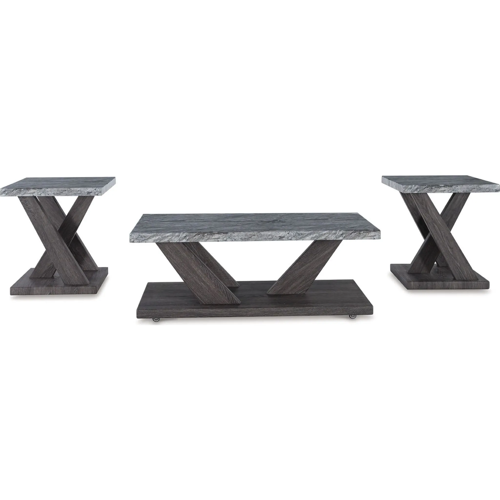 Bensonale 3 Pack Tables - Brown/Gray