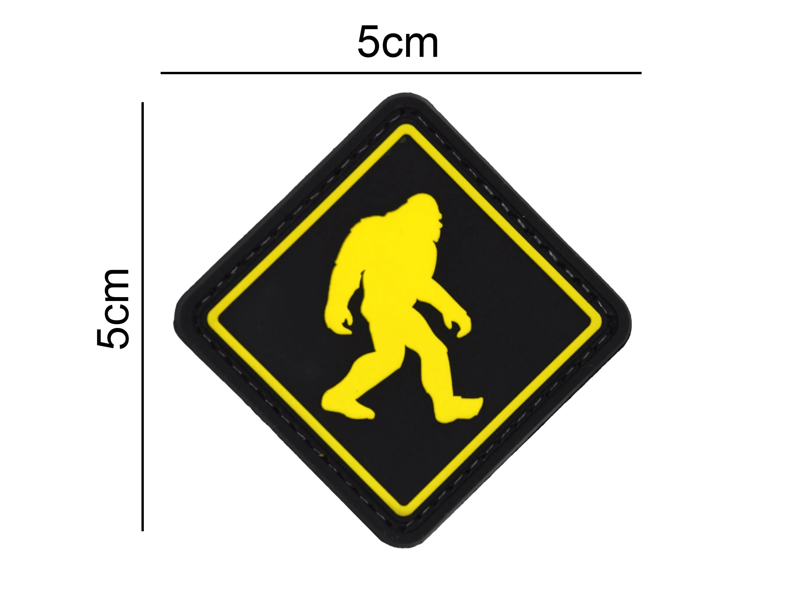 Bigfoot Crossing Sign Patch Black