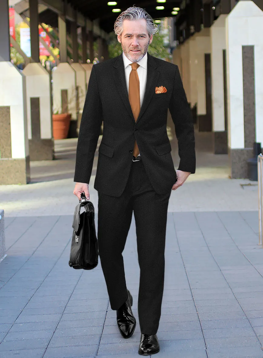 Black Heavy Tweed Suit