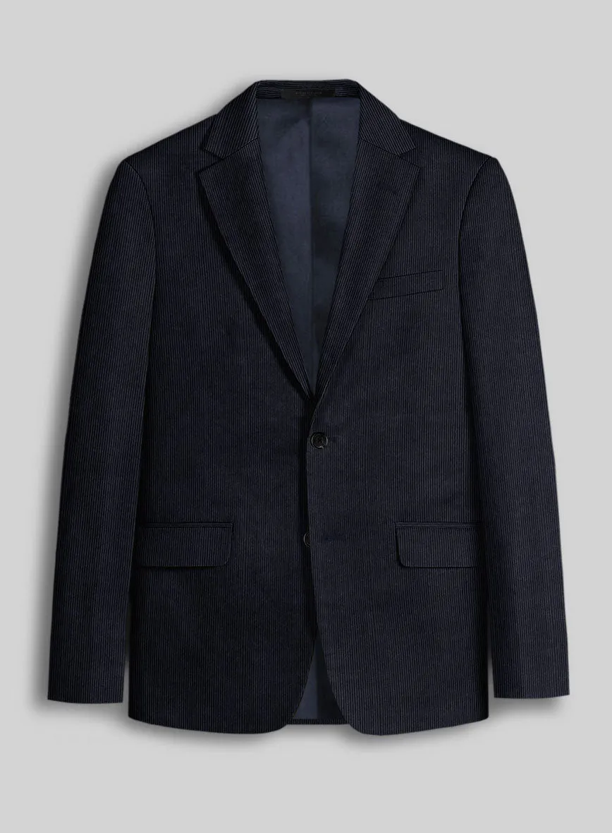 Blue Stretch Pin Corduroy Suit