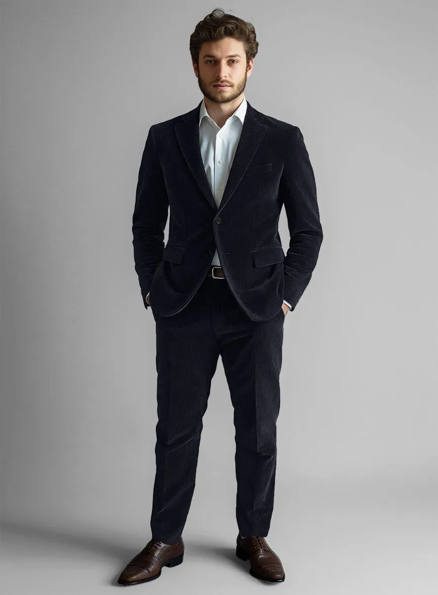 Blue Stretch Pin Corduroy Suit