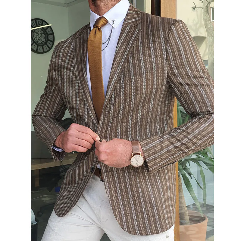 Bohemian Chic Wedding Guest Men Attire Suit Men's Fashion Trendy Tops Casual Jacket