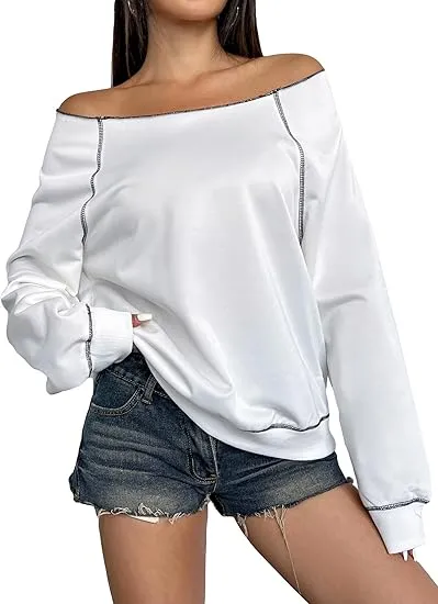 Bow Grey Fall Chic Off Shoulder Sweatshirt