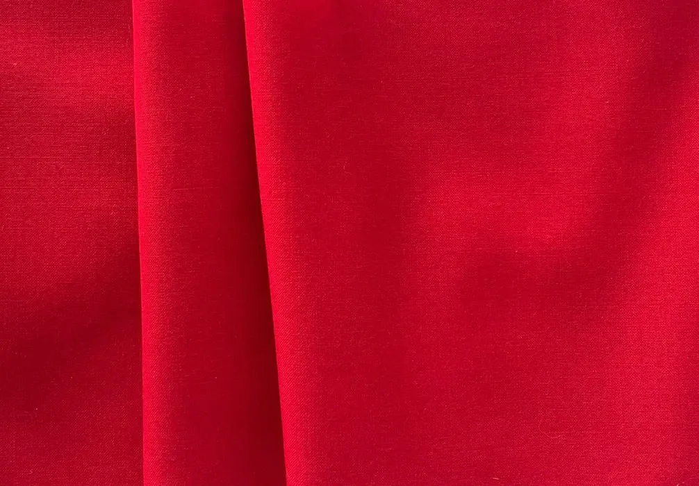 Bright Holiday Red Wool & Polyester Blend Gaberdine