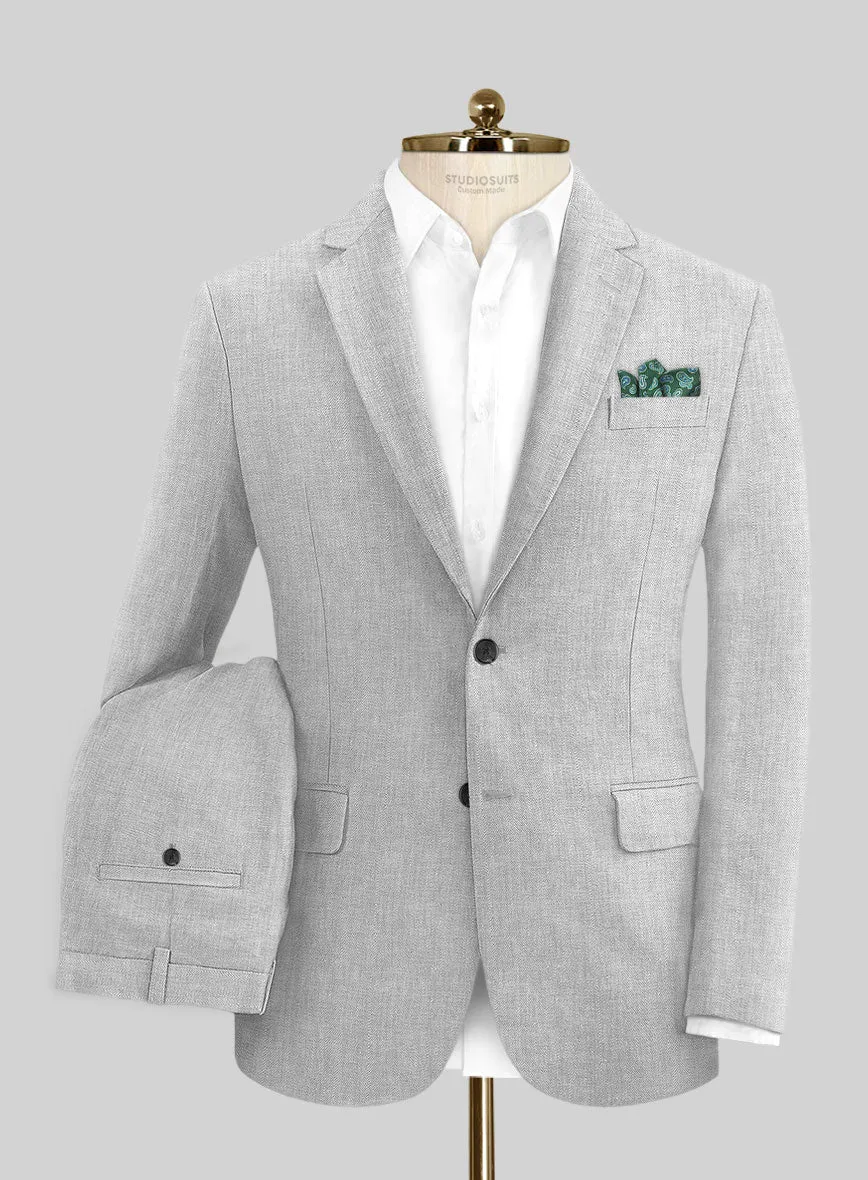 Campari Cloudy Gray Linen Suit