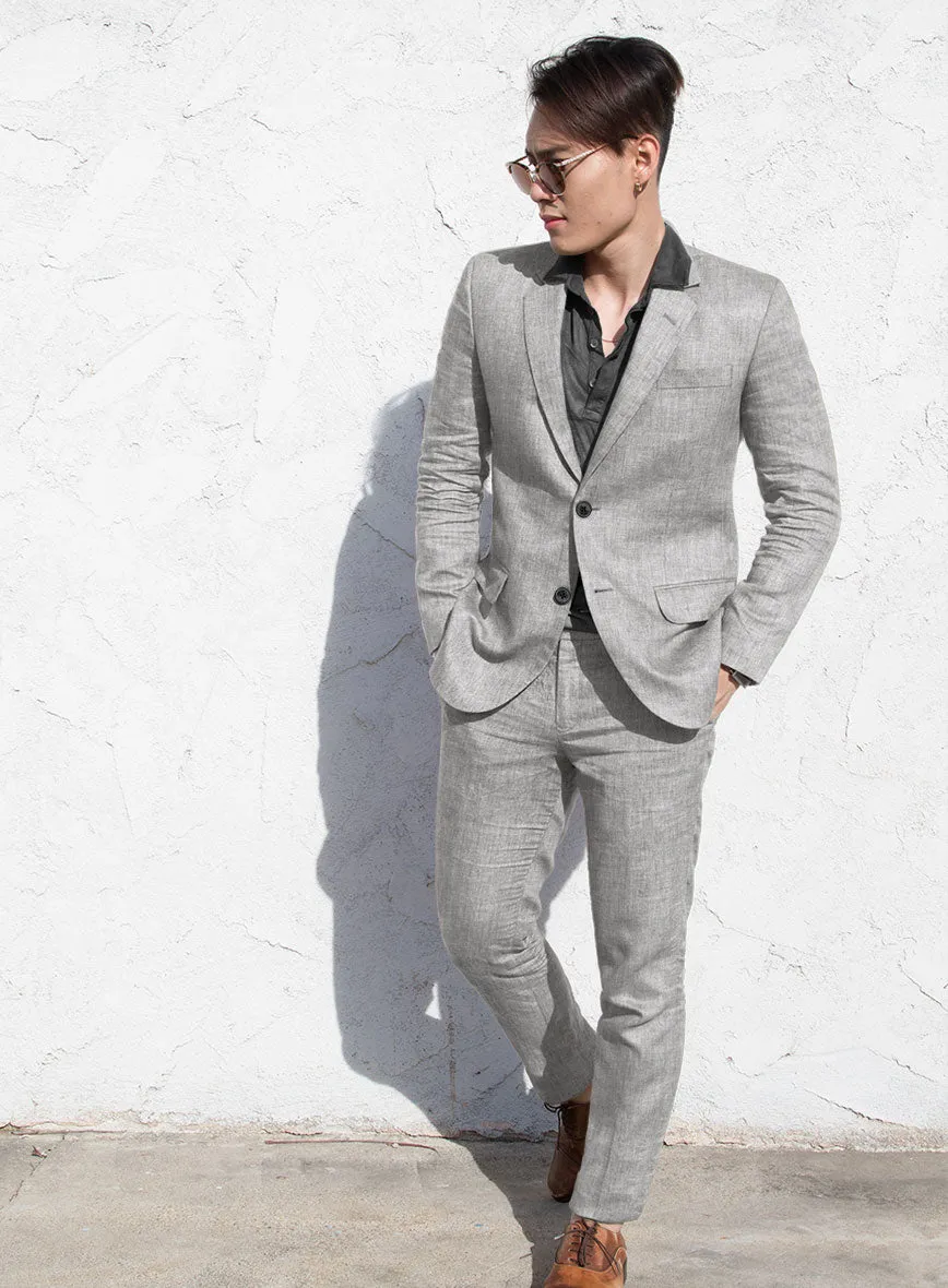 Campari Cloudy Gray Linen Suit