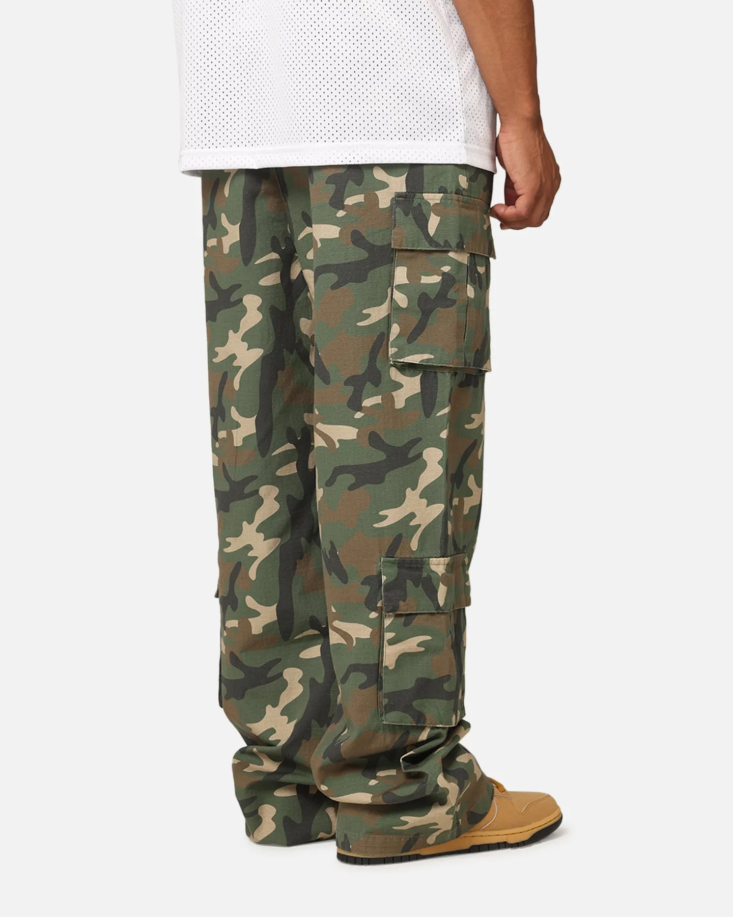 Carre Tactical Baggy Cargo Pants Woodland Camo