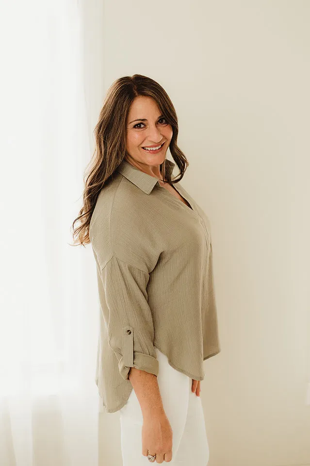 Chic Split Neck Blouse