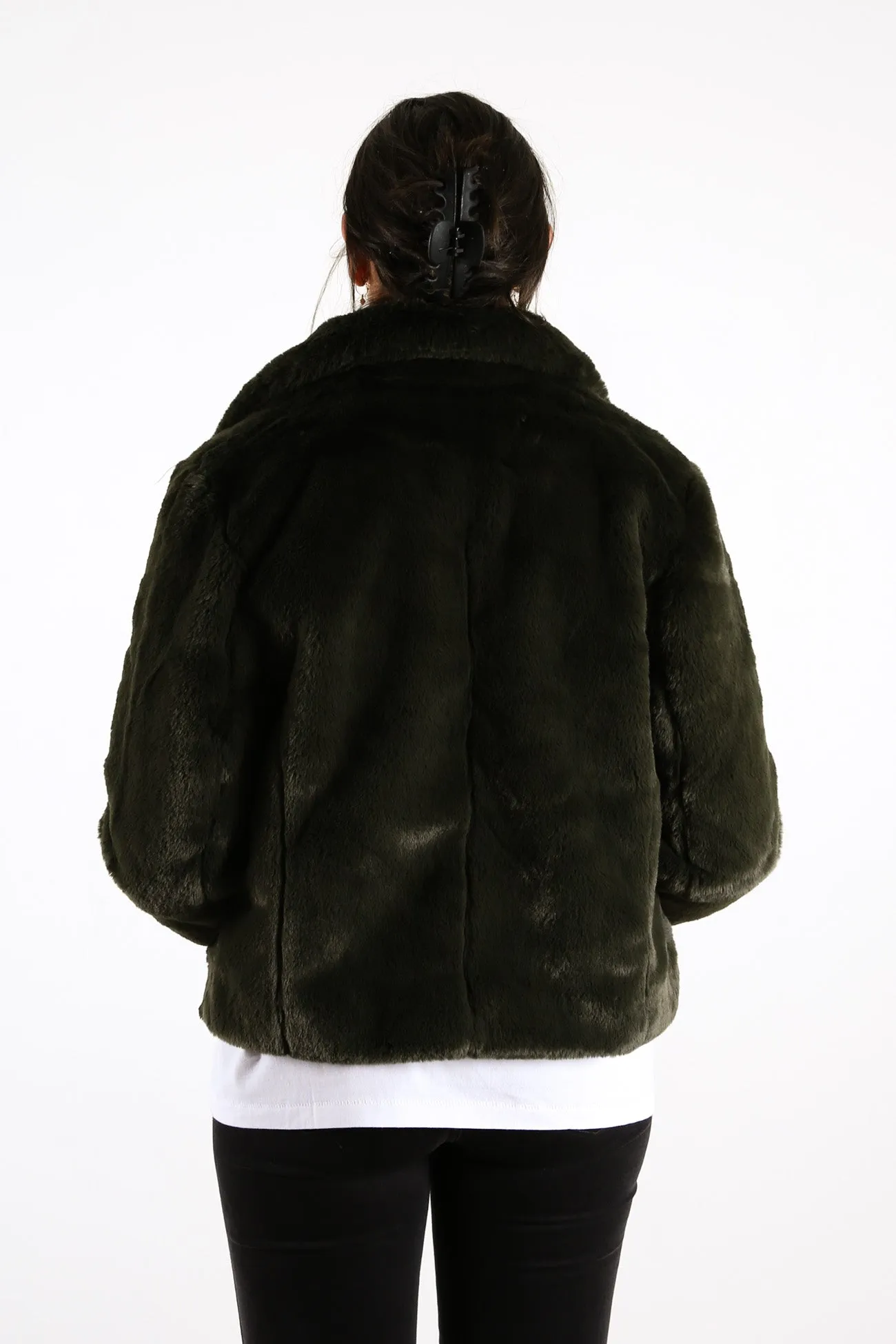 Classic Faux Fur Jacket Forest