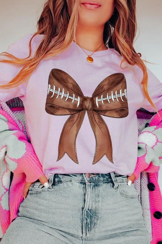 Coquette Football Bow Graphic T Shirts 🏈