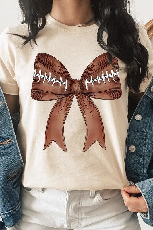 Coquette Football Bow Graphic T Shirts 🏈