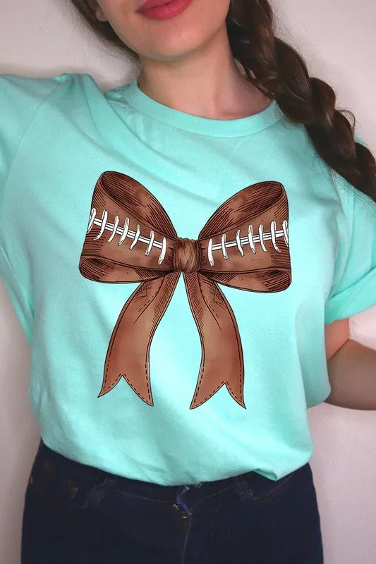 Coquette Football Bow Graphic T Shirts 🏈