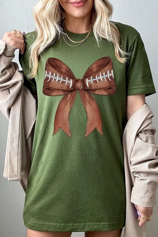 Coquette Football Bow Graphic T Shirts 🏈