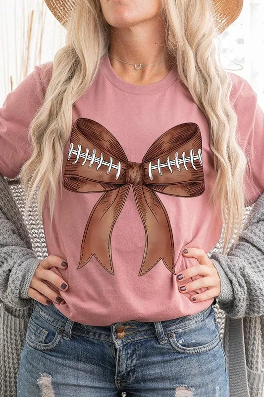 Coquette Football Bow Graphic T Shirts 🏈