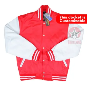 Full Leather Red & White Varsity Jacket