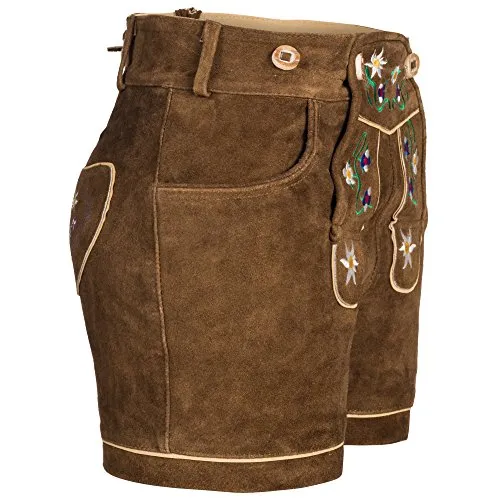 Gaudi-Leathers Women's Traditional Shorts Embroidery 34 Light Brown