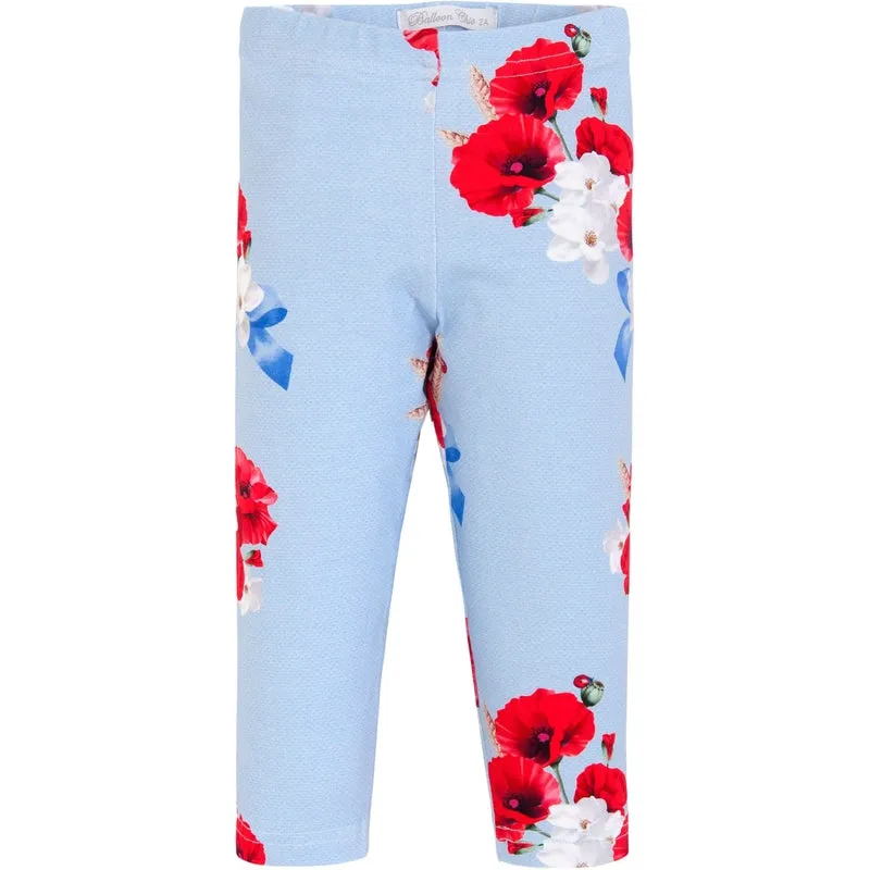 Girls Red Rose Legging Set