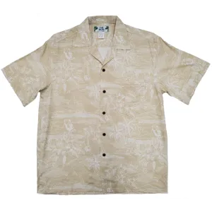 Hawaiian Scenery Rayon Shirt | Beige