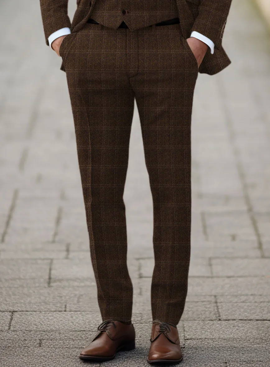 Highlander Brown Windowpane Tweed Suit