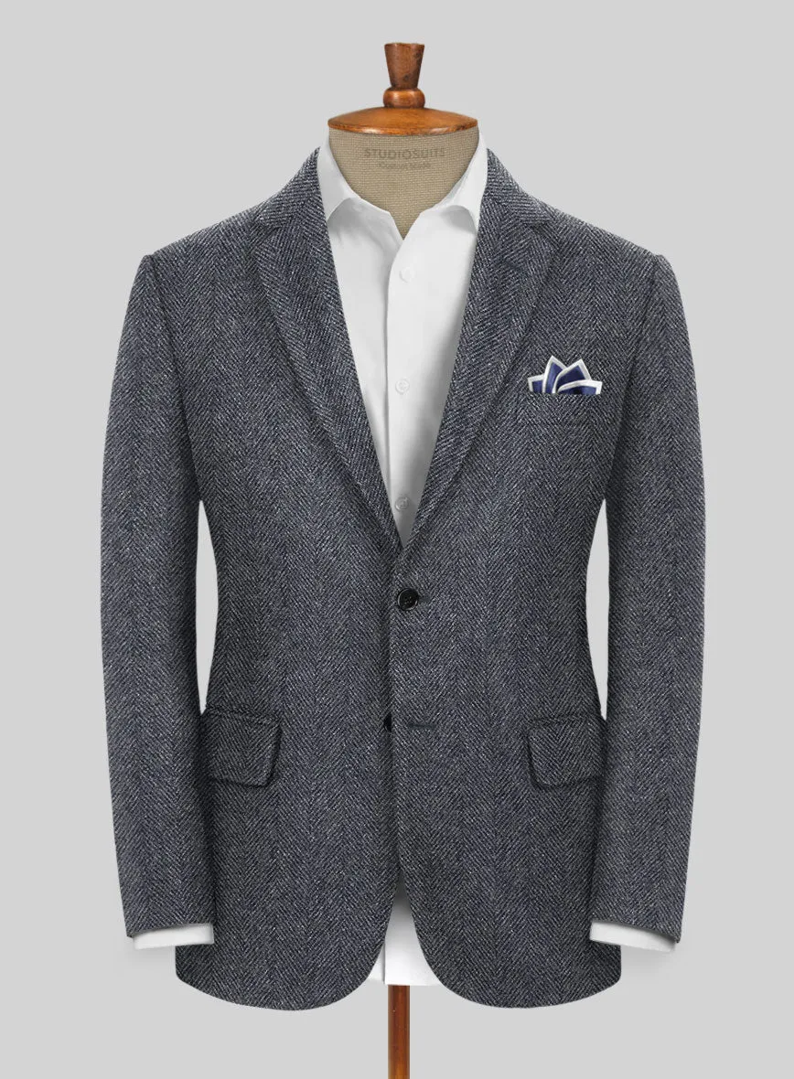 Highlander Heavy Charcoal Herringbone Tweed Suit