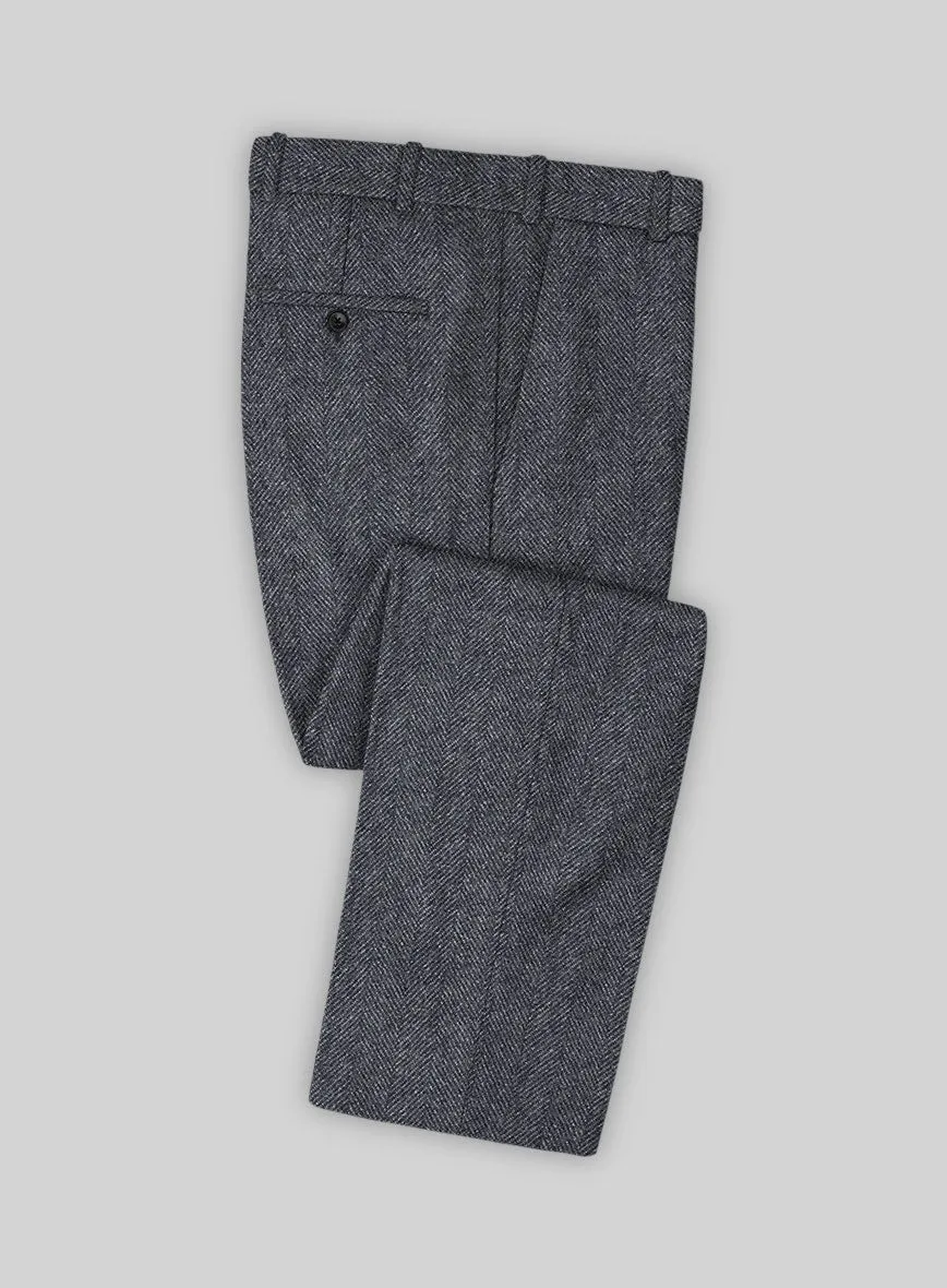 Highlander Heavy Charcoal Herringbone Tweed Suit