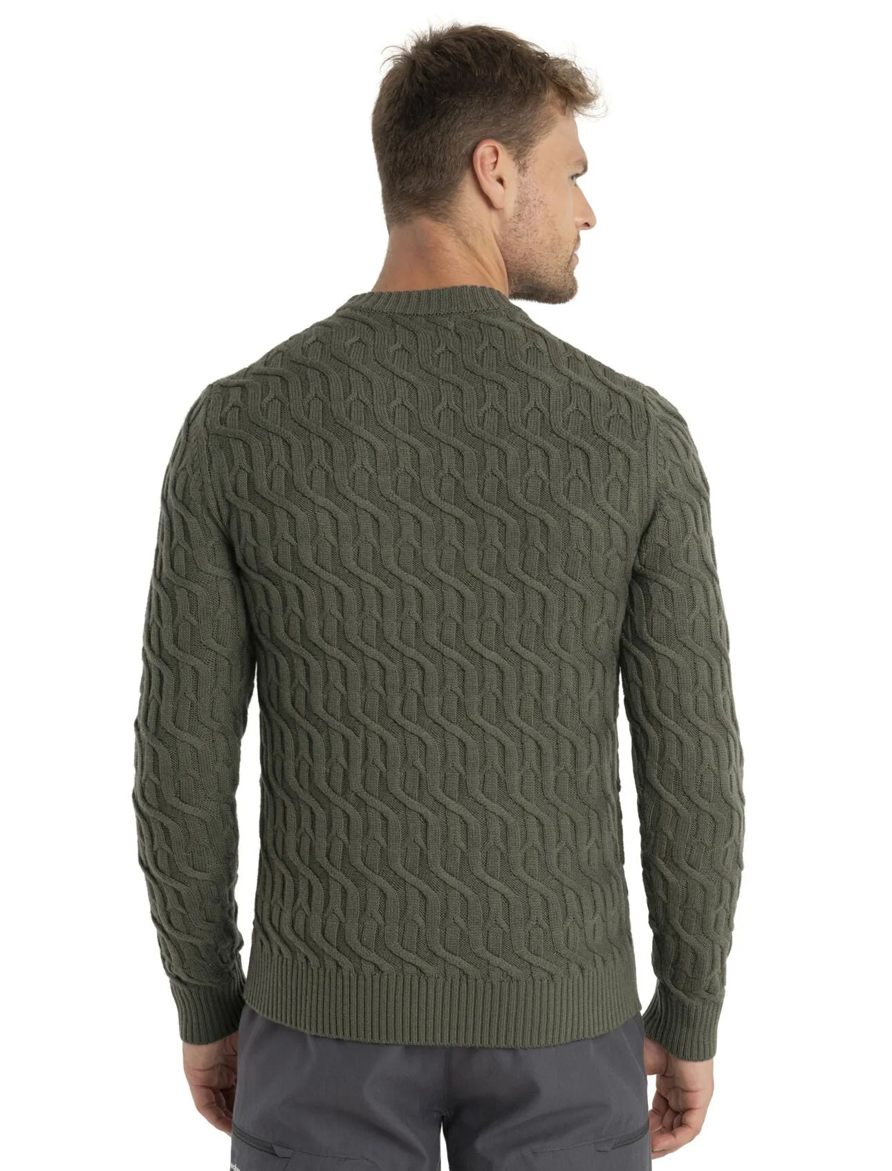 Icebreaker Merino Cable Knit Crewe Sweater (Men's) Loden