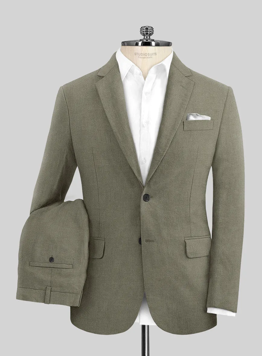 Italian Muted Green Linen Suit