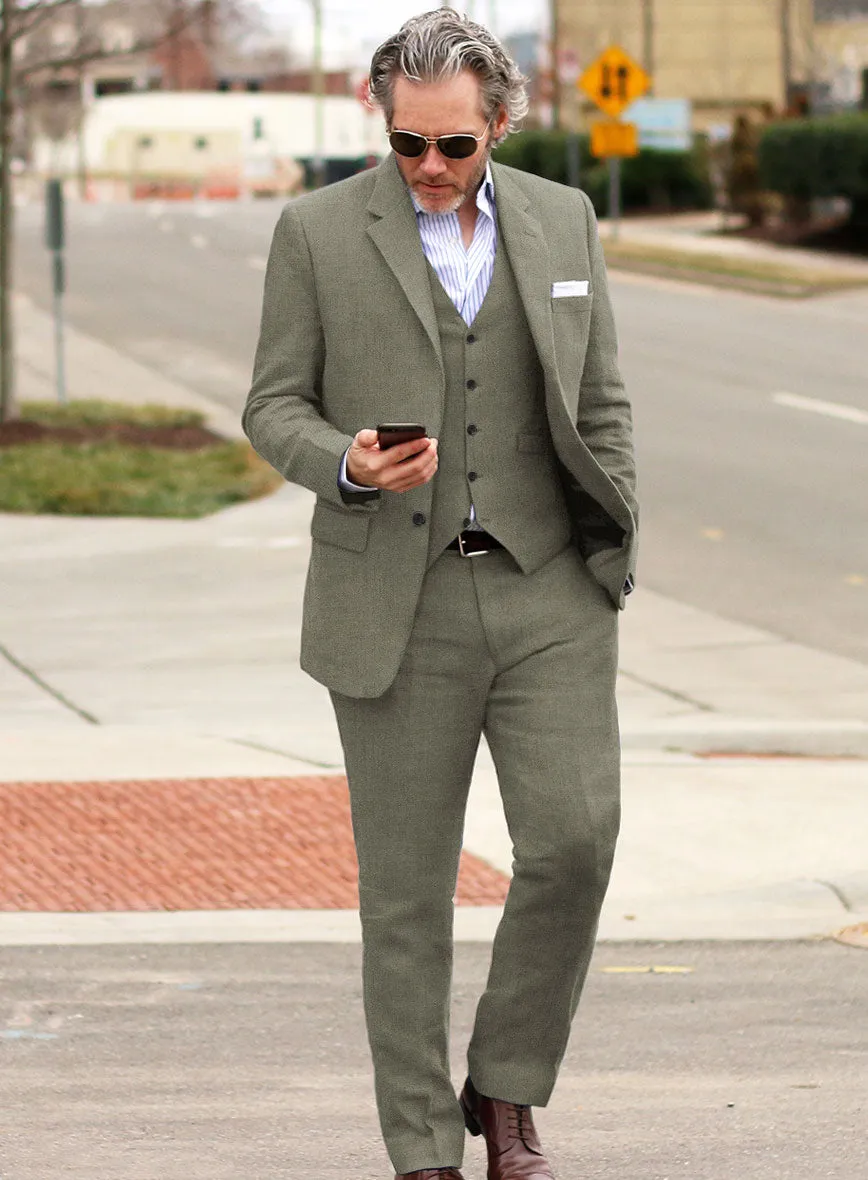 Italian Muted Green Linen Suit