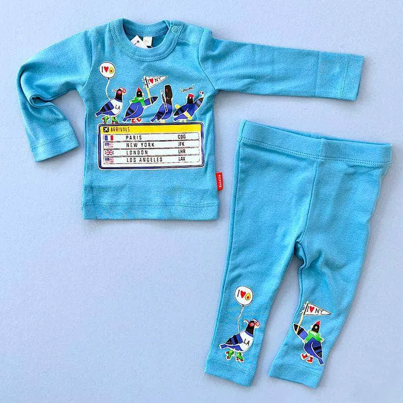 Jet-Set Pigeons Travel Outfit – Unisex Baby & Toddler Set