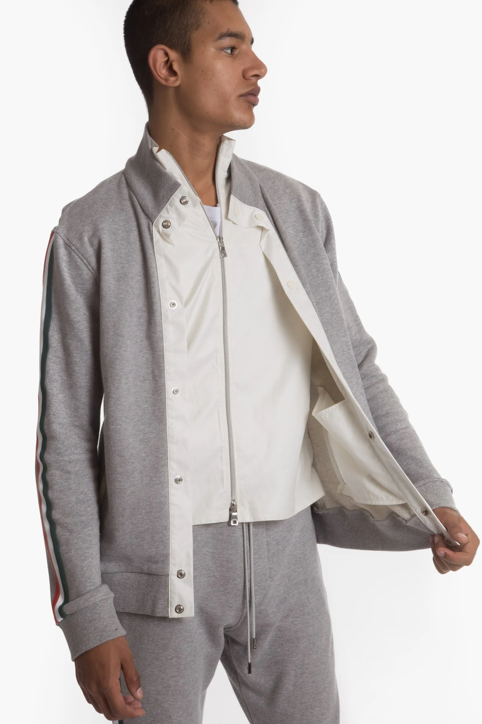 JOMO DOUBLE TRACK JACKET (HEATHER GREY)