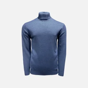 Lavane' 501T Turtleneck Pullover Slim Fit Heather Blue