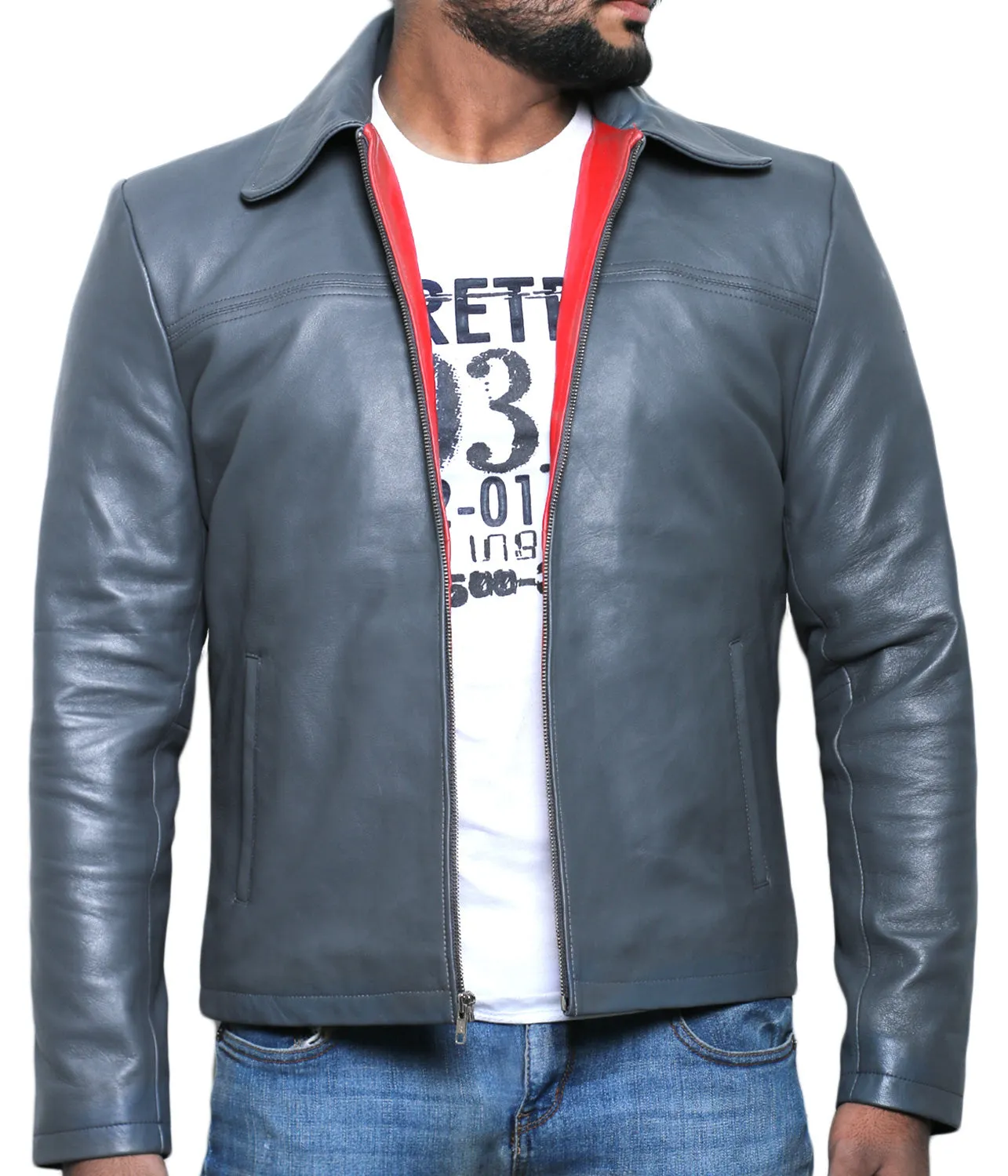 Leather Jackets Hub Mens Genuine Lambskin Leather Jacket (Black, Aviator Jacket) - 1501267