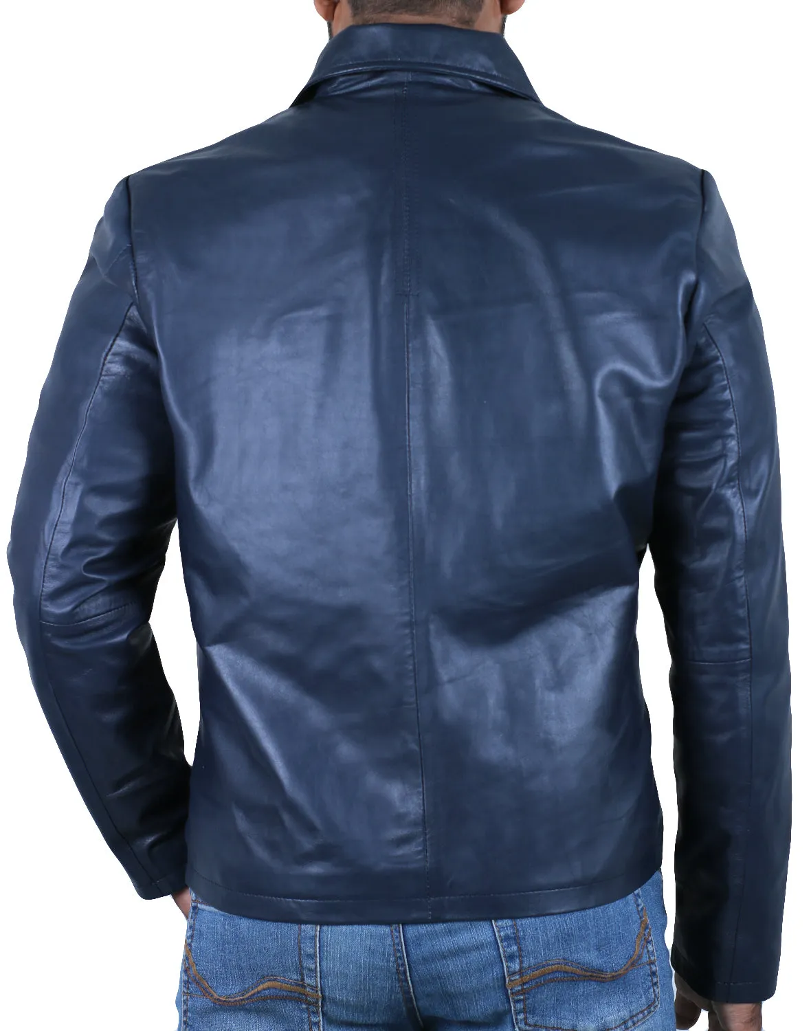 Leather Jackets Hub Mens Genuine Lambskin Leather Jacket (Black, Aviator Jacket) - 1501267