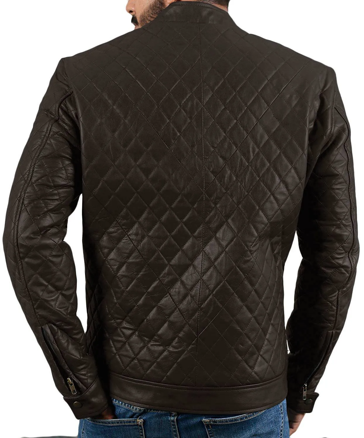 Leather Jackets Hub Mens Genuine Lambskin Leather Jacket (Black, Fencing Jacket) - 1501324