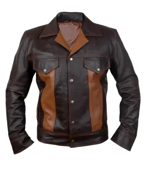 Leather Jackets Hub Mens Genuine Lambskin Leather Jacket (Brown-Cognic-Tan, Fencing Jacket) - 1501786