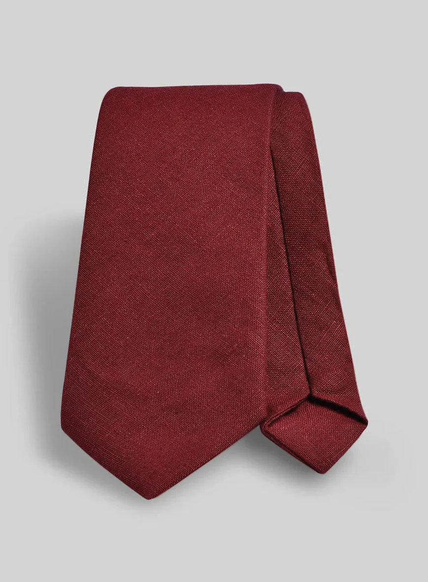 Linen Tie - Moscow Maroon