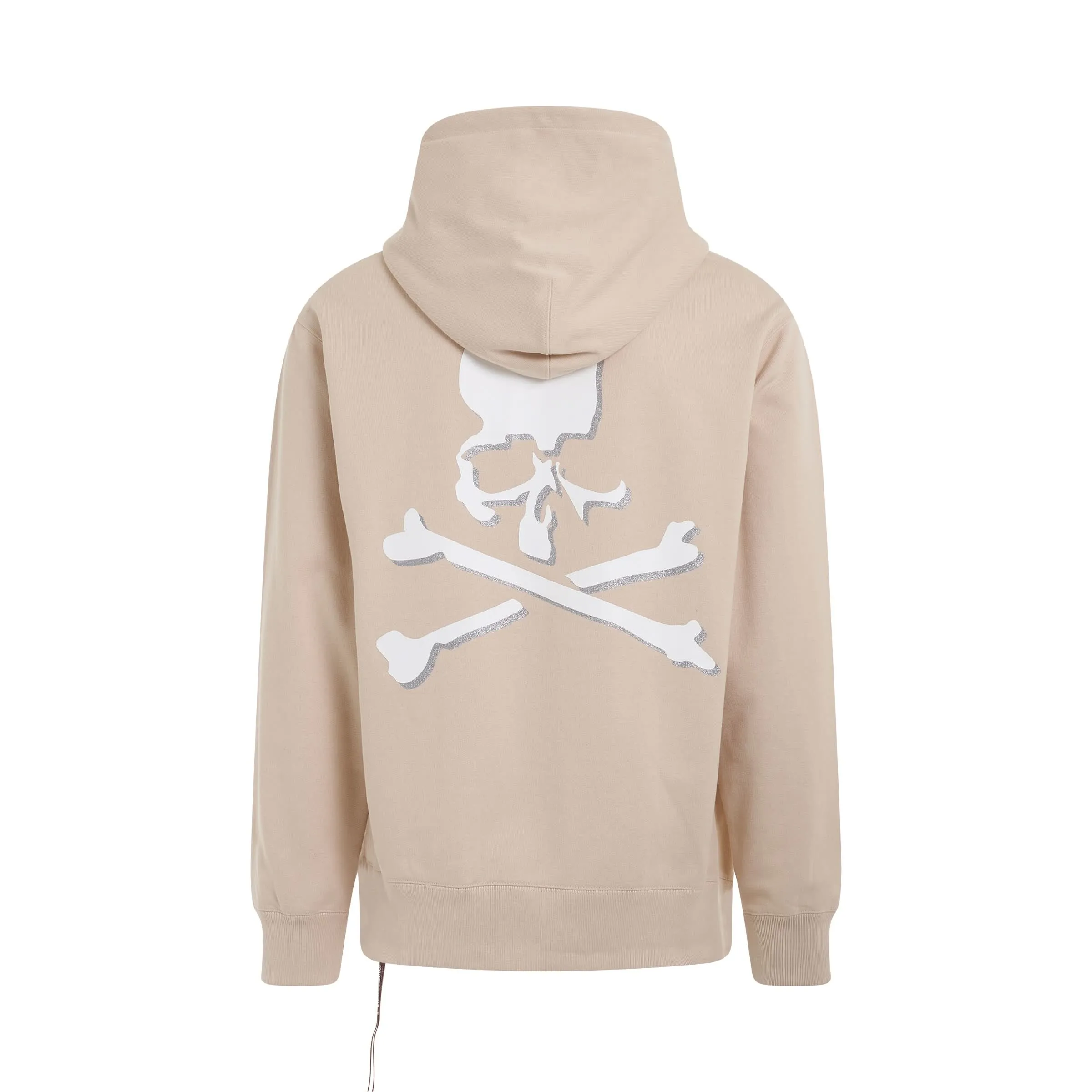 Logo and Skull Hoodie in Beige