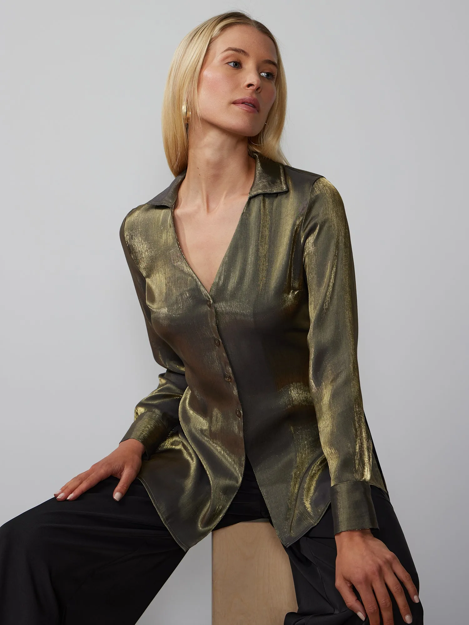 Long Sleeve Iridescent Top