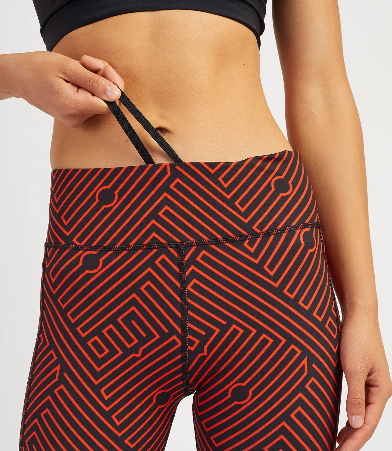 Louise 7/8 Padel Leggings - Black/Flame Print