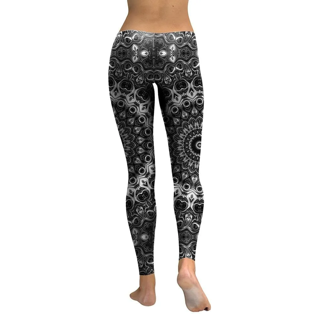 Mandala Print Mid-Waist Leggings