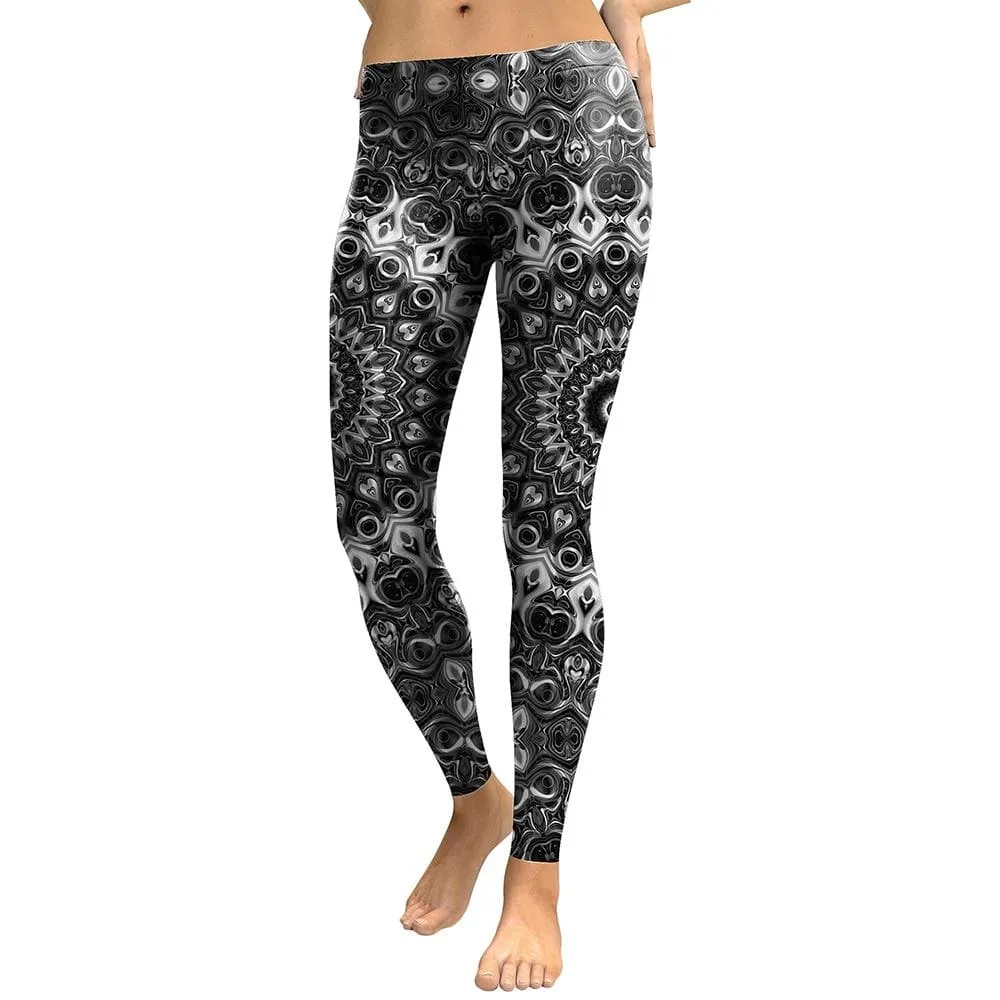 Mandala Print Mid-Waist Leggings