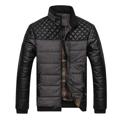 Mountainskin Brand Men's Jackets and Coats 4XL PU Patchwork Designer Jackets Men Outerwear Winter Fashion Male Clothing EDA0116