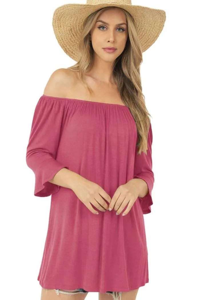 Off Shoulder Ruffled Sleeve