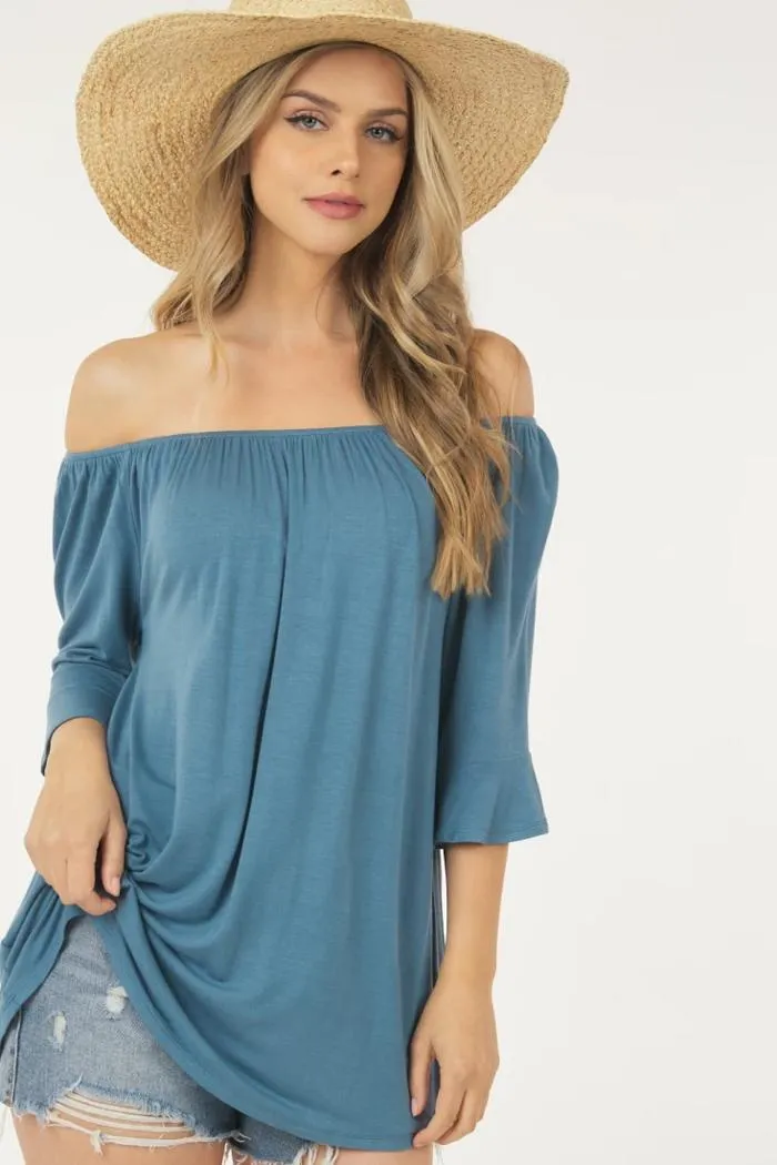 Off Shoulder Ruffled Sleeve