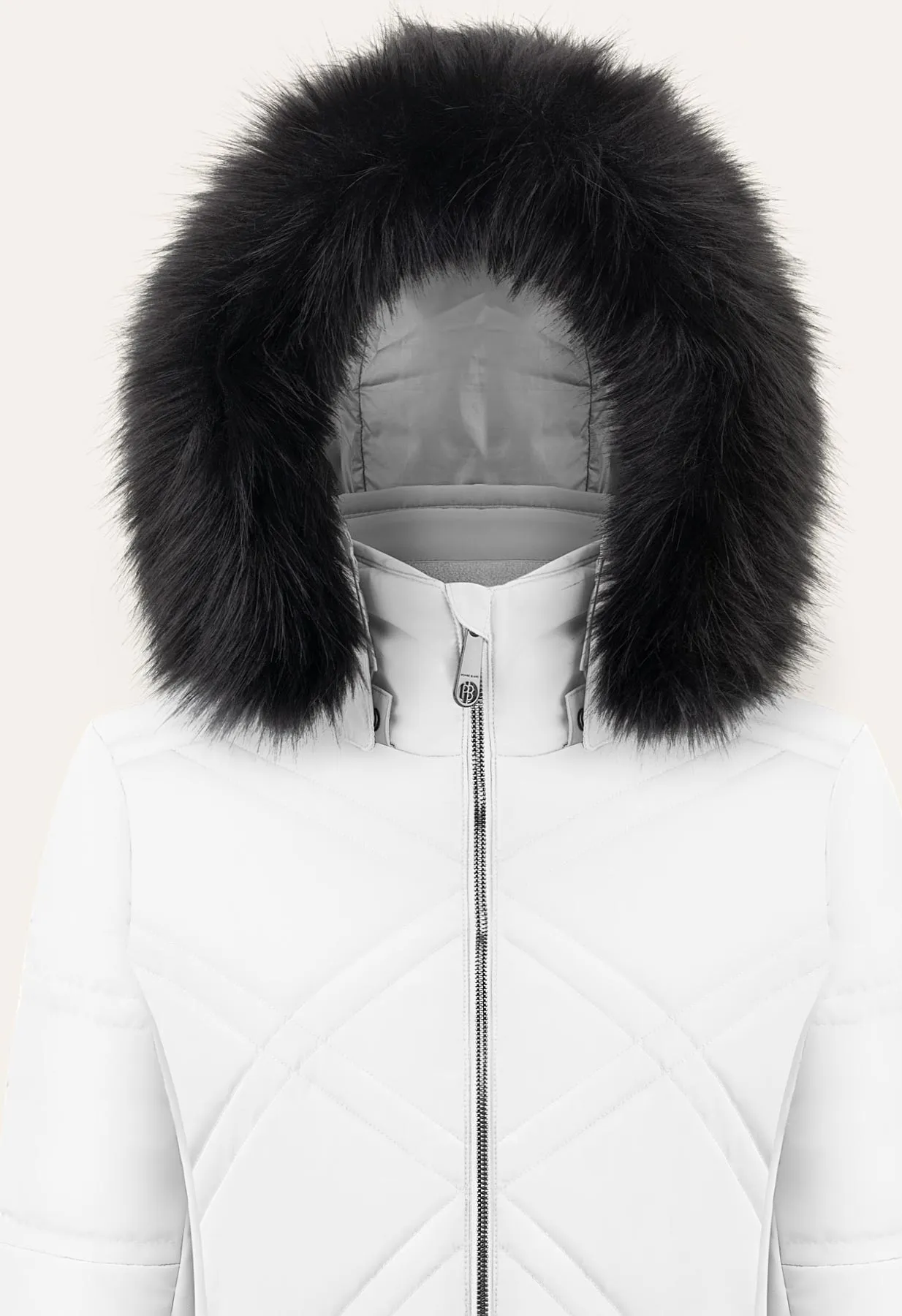 Poivre Blanc W24-1003 Ski Jacket in White with Faux Fur trim