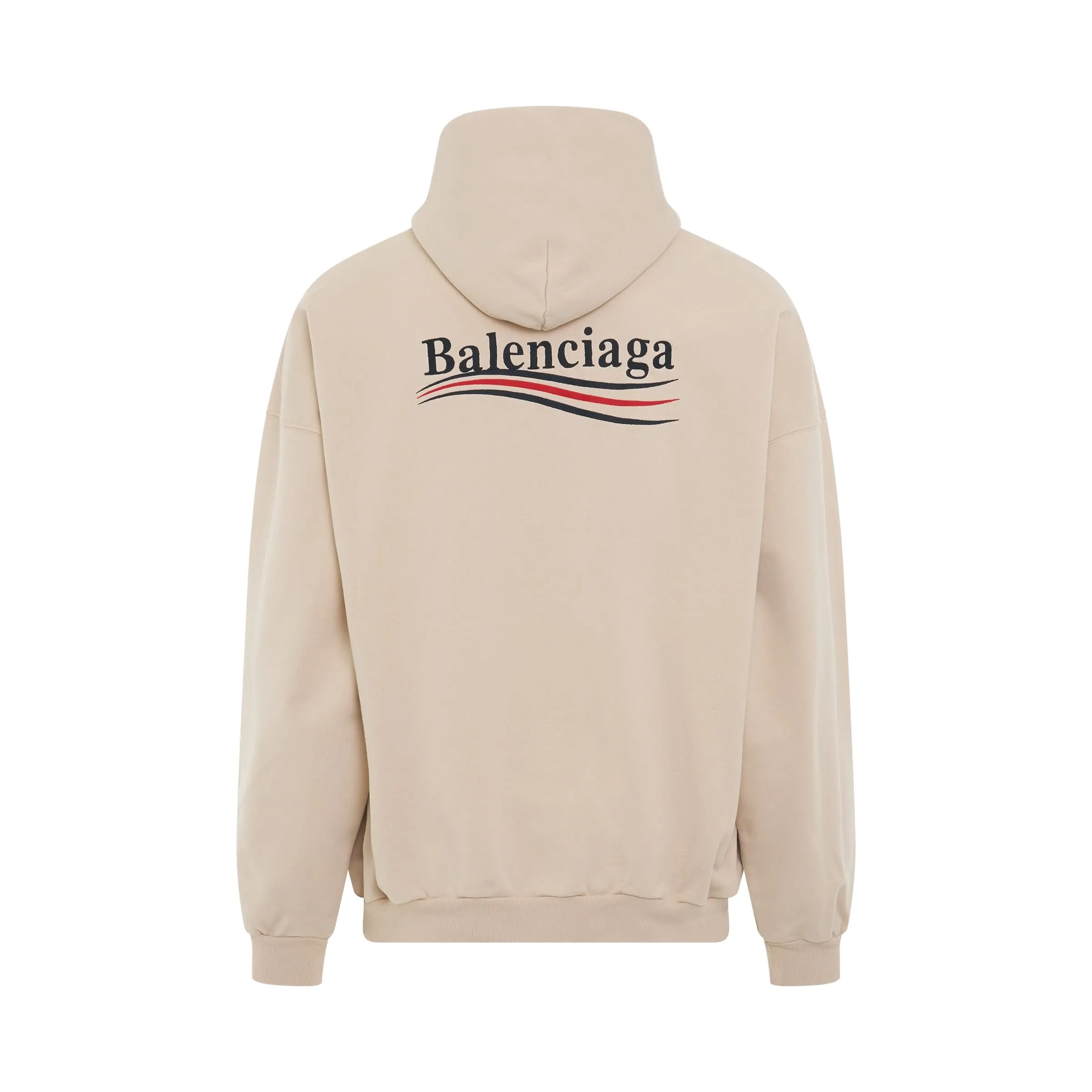 Political Campaign Oversized Hoodie in Light Beige